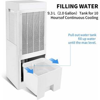 Amucolo 30 in. Floor Fan Evaporative Air Cooler Fan in White with Humidification and Anion Function Remote Control YeaD-CYD0-VQVJ