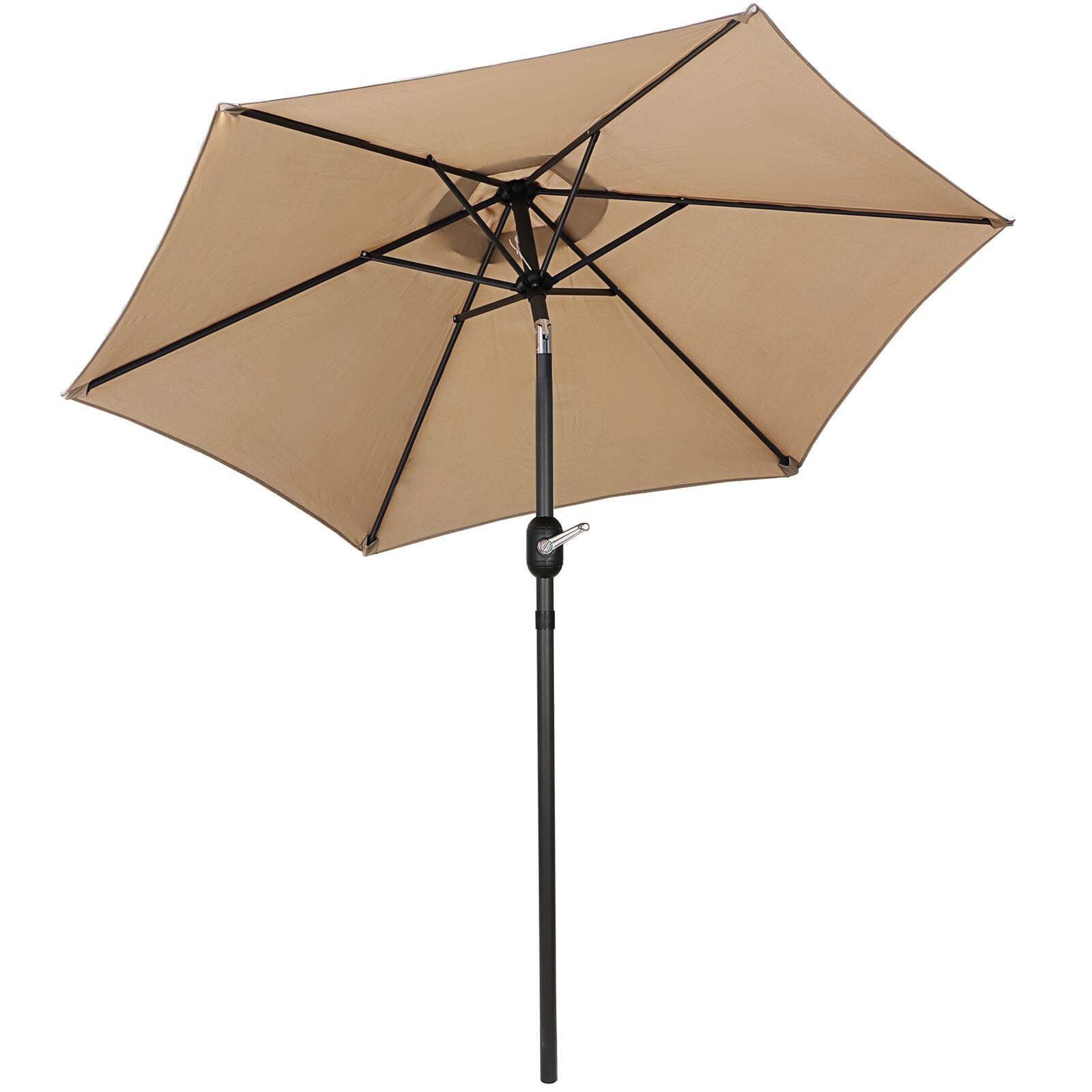 Andoer 7.5ft Outdoor Patio Umbrella for Inground Pool Balcony Backyard Khaki