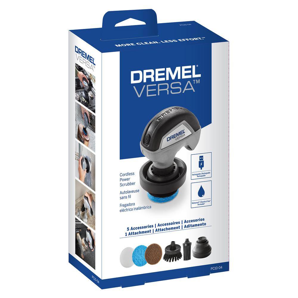 Dremel Versa 4V Cordless Li-Ion Power Scrubber Cleaning Tool Kit with Power Scrubber 15Pc Mega Accessory Kit PC10-04+PC501