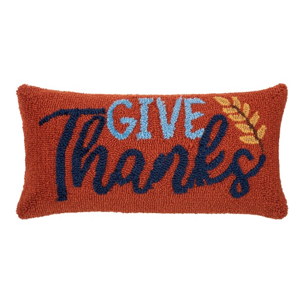 C amp f Home Give Thanks Hooked Pillow