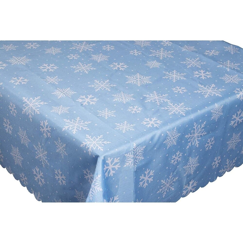 2pcs Calico Rectangle Tablecloth Christmas Snowflakes Design Table Cover 83x59\