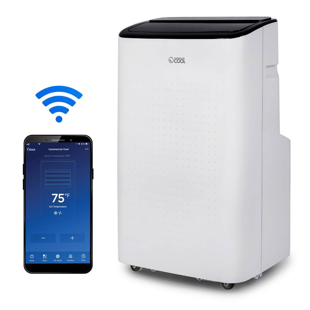 Commercial Cool 9000 BTU (6350 BTU (SACC)) Portable Air Conditioner Bedroom Edition Wi-Fi Enabled in White CCP6JW