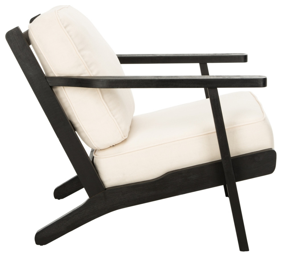 Coley Mid Century Arm Chair White/ Black   Transitional   Armchairs And Accent Chairs   by Peachtree Fine Furniture  Houzz