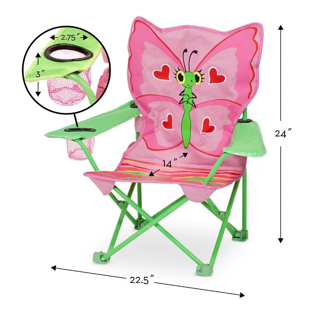 Melissa amp Doug Sunny Patch Bella Butterfly Outdoor Folding Lawn And Camping Chair With Carrying Case