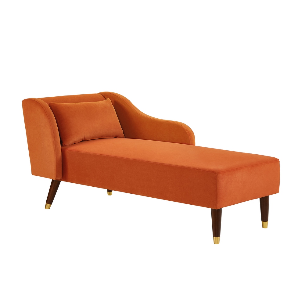 Modern Chaise Lounge Chair Velvet Upholstery