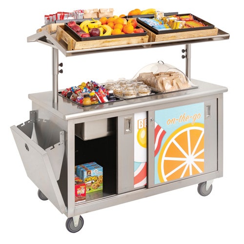 High-Volume Breakfast Cart by Hubert - Double-Sided Stainless Steel Frame