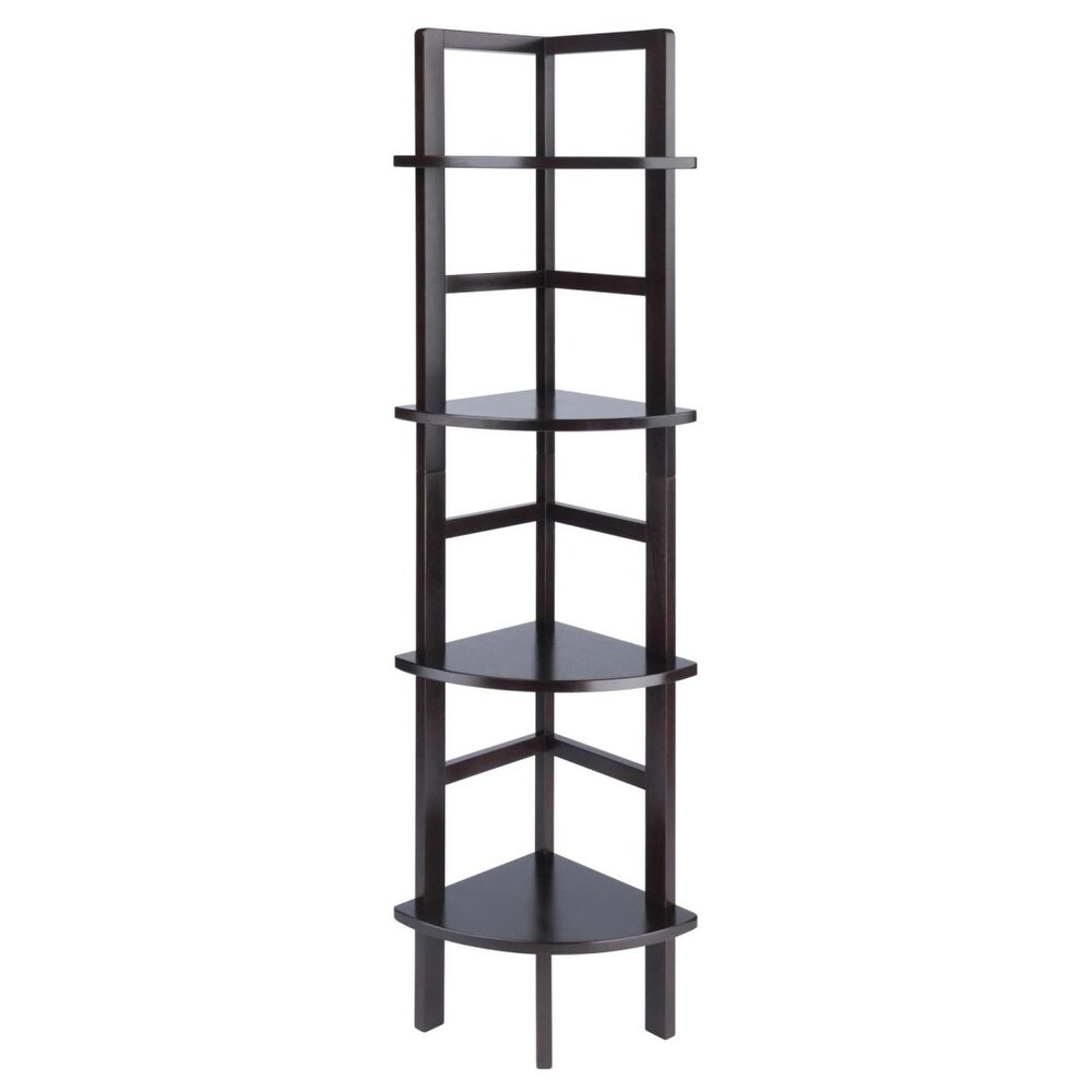 Modern Corner Bakers Rack Coffee Finish