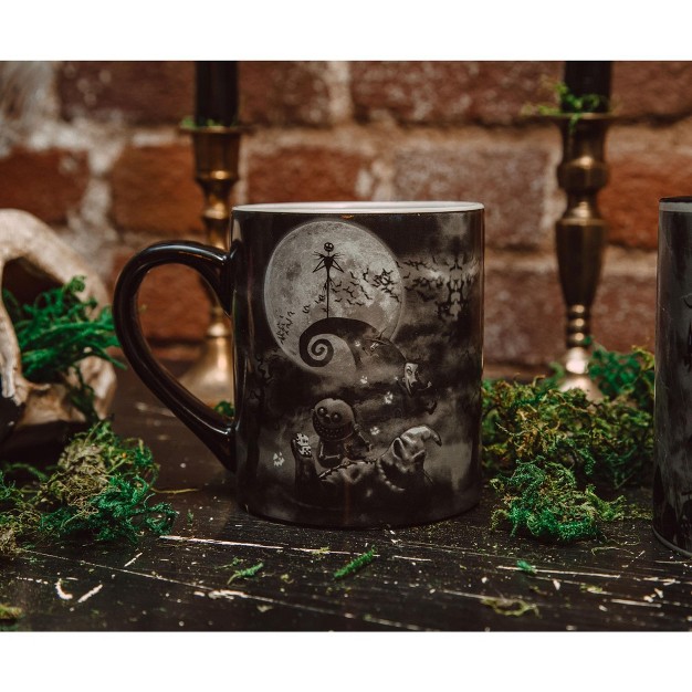 Silver Buffalo Disney The Nightmare Before Christmas Stormy Night Ceramic Mugs Set Of 2