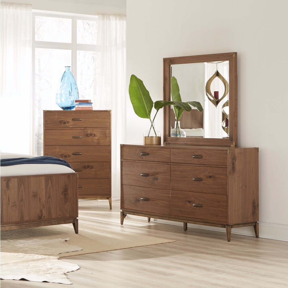 Adler Natural Walnut 6 Drawer Dresser