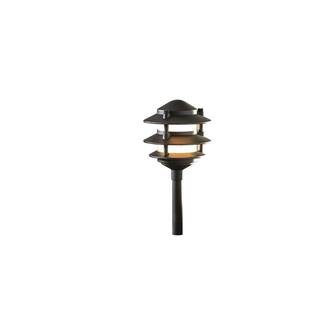 Hampton Bay Elmore Low Voltage Black Outdoor Integrated LED 3-Tier Metal Landscape Path Light with Frosted Plastic Lens L03177