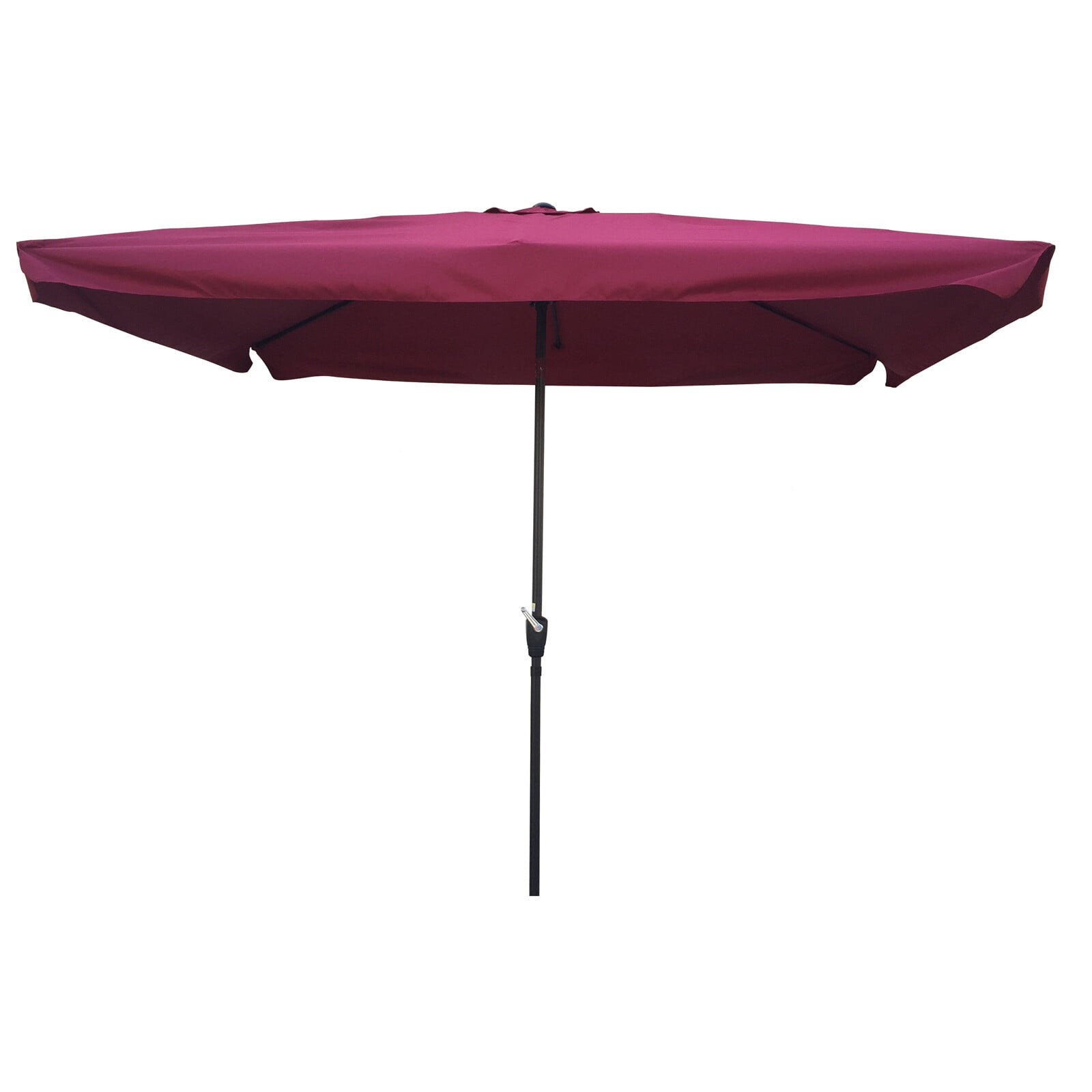 LINGJIA 10 x 6.5 Ft Patio Outdoor Umbrellas Rectangular Market Table Umbrellas with Crank and Push Button Tilt (Burgundy)