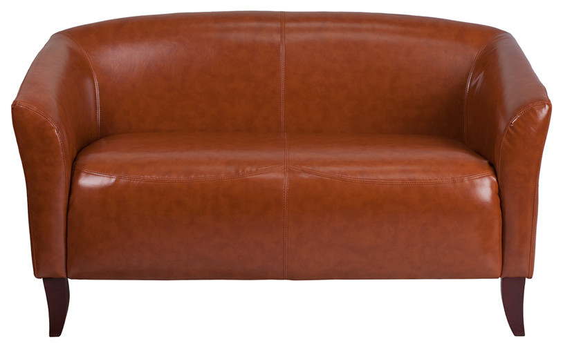 Cognac Leather Loveseat   Contemporary   Loveseats   by Kolibri Decor  Houzz