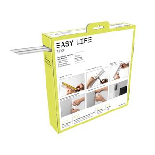 EasyLife Tech 16 ft. Wall Corner Cable Trunking Roll - White 58 in. x 1.25 in. x 192 in. Roll 71503A-EL