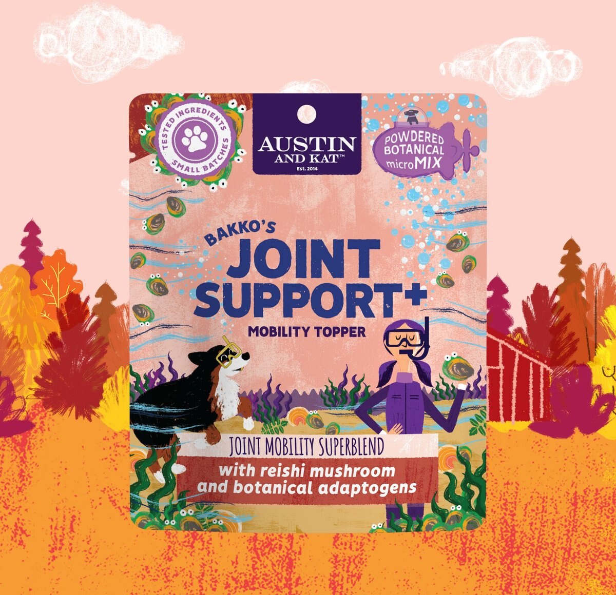 Austin and Kat Bakko's Joint Support Dog and Cat Supplement， 2.32-oz bag