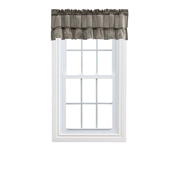 Rod Pocket High Quality Fabric Solid Color Window Ruffled Filler Valance 54 quot x13 quot Grey