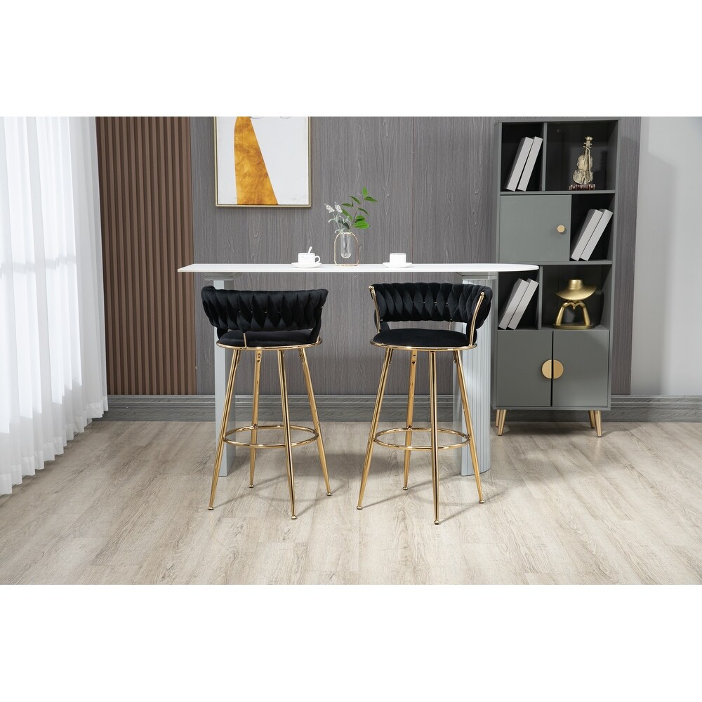 Bar High Chair with Backrest and Footstool 2PC/SET