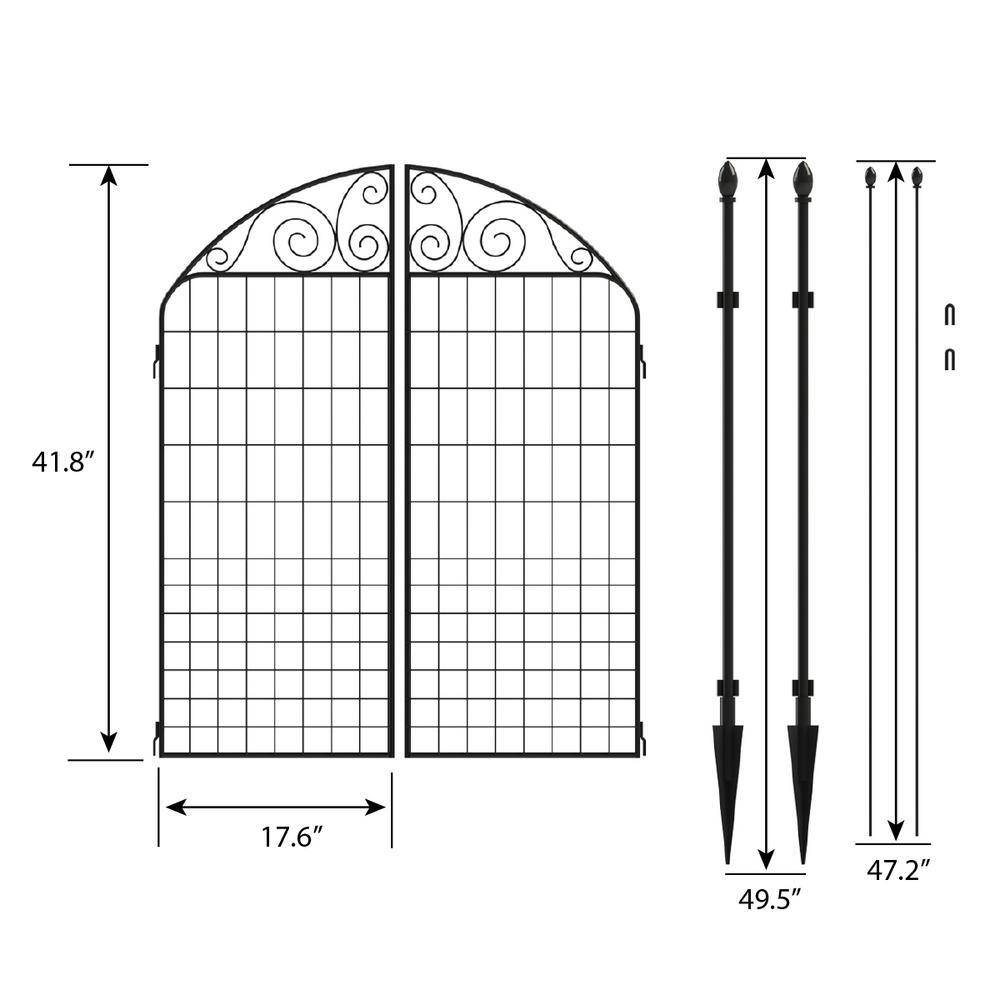 Vigoro Rockdale 41.9 in. H x 34.8in W Black Steel Fence Gate 860442