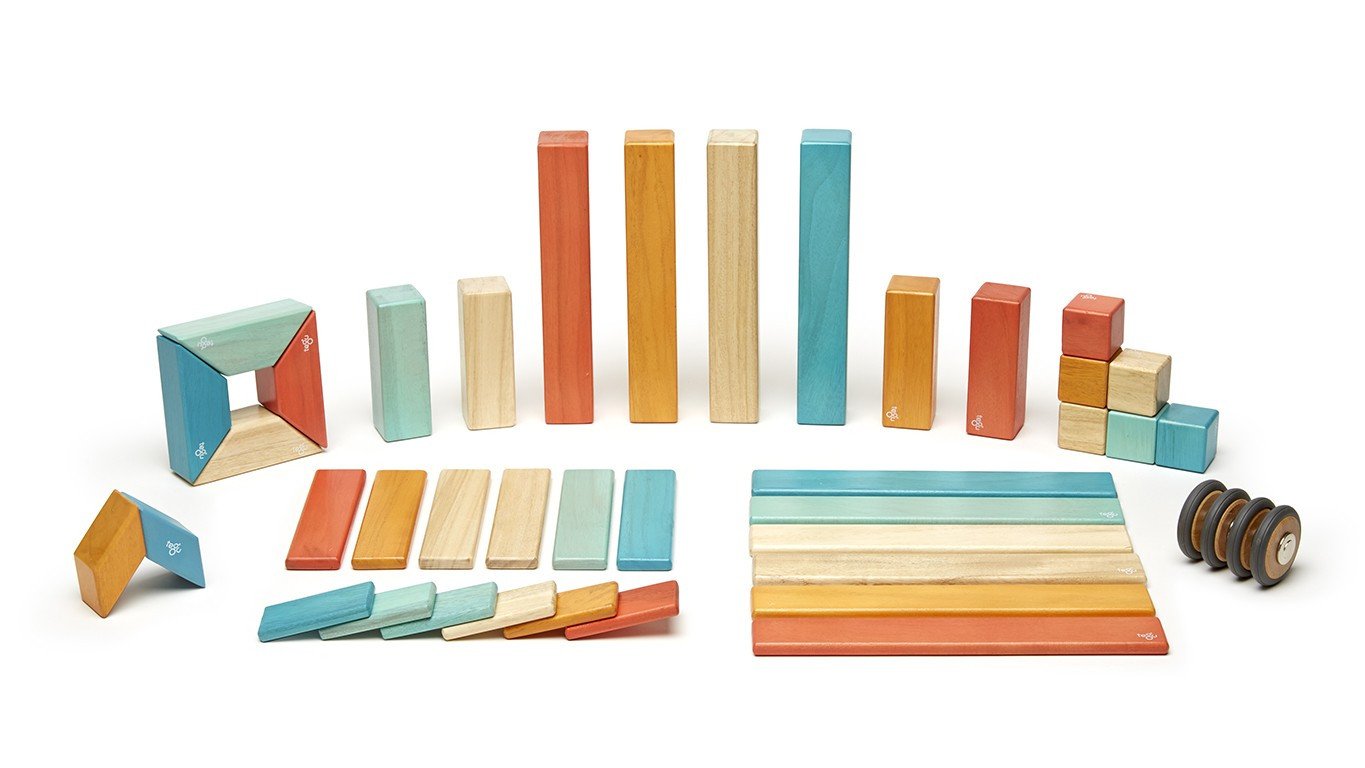 Magnetic Block Set 42 Pc Set - Sunset by Tegu