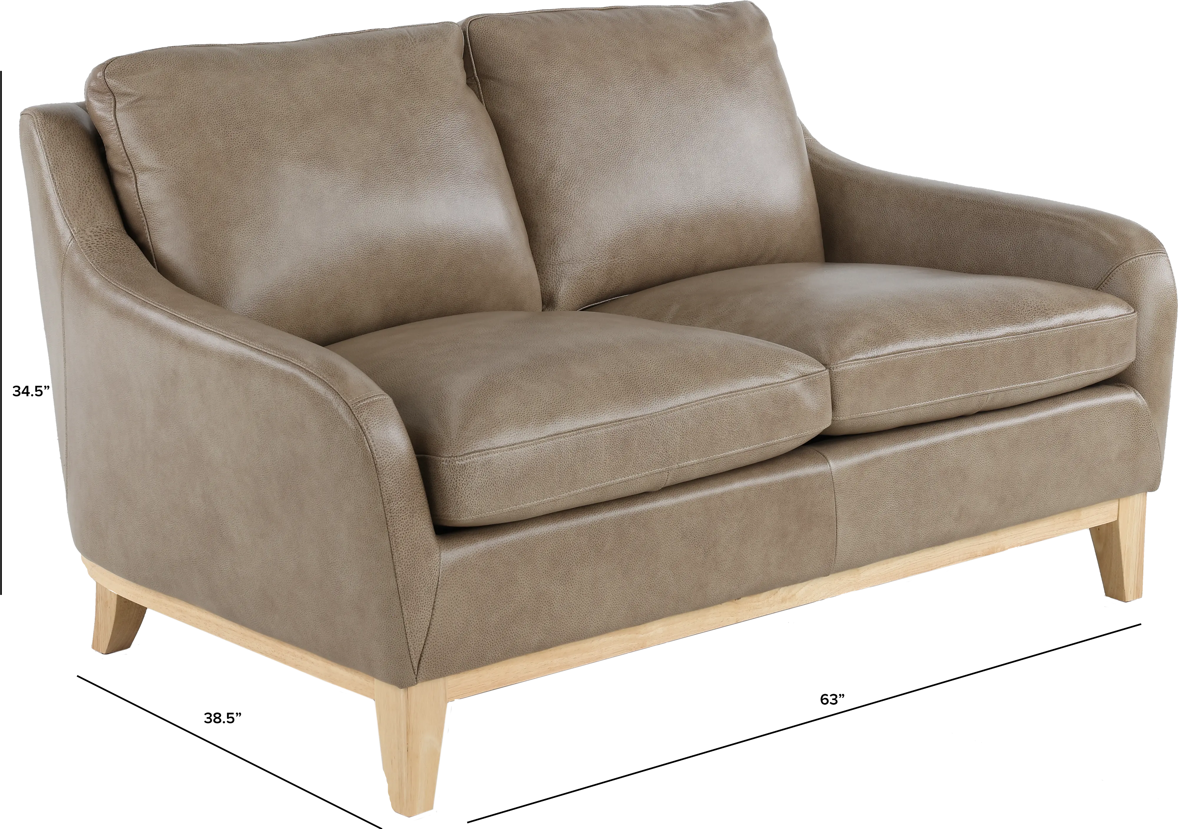 Cammack Sandy Brown Leather Loveseat