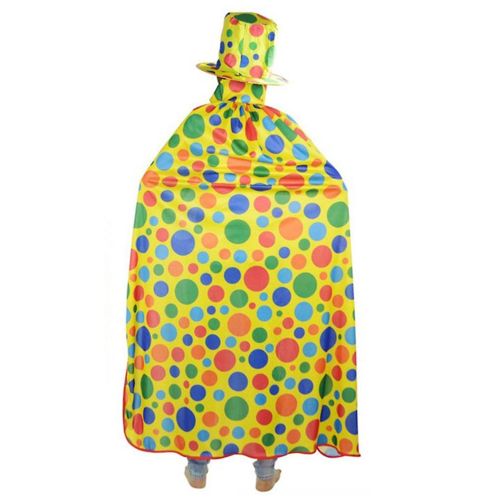 2 Pcs Cosplay Clown Cloak Set Magic Show Costume Long Poncho