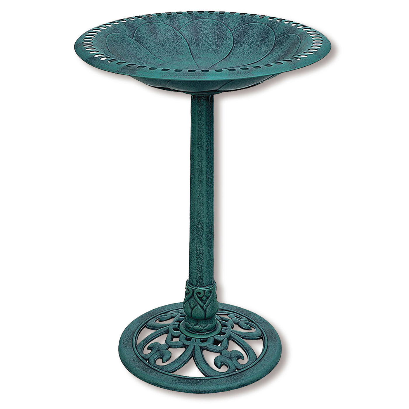 Backyard Expressions 27 Inch Polyresin Outdoor Garden Bird Bath - Green