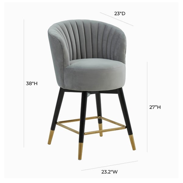 Liana Grey Velvet Swivel Stool by Inspire Me! Home Decor