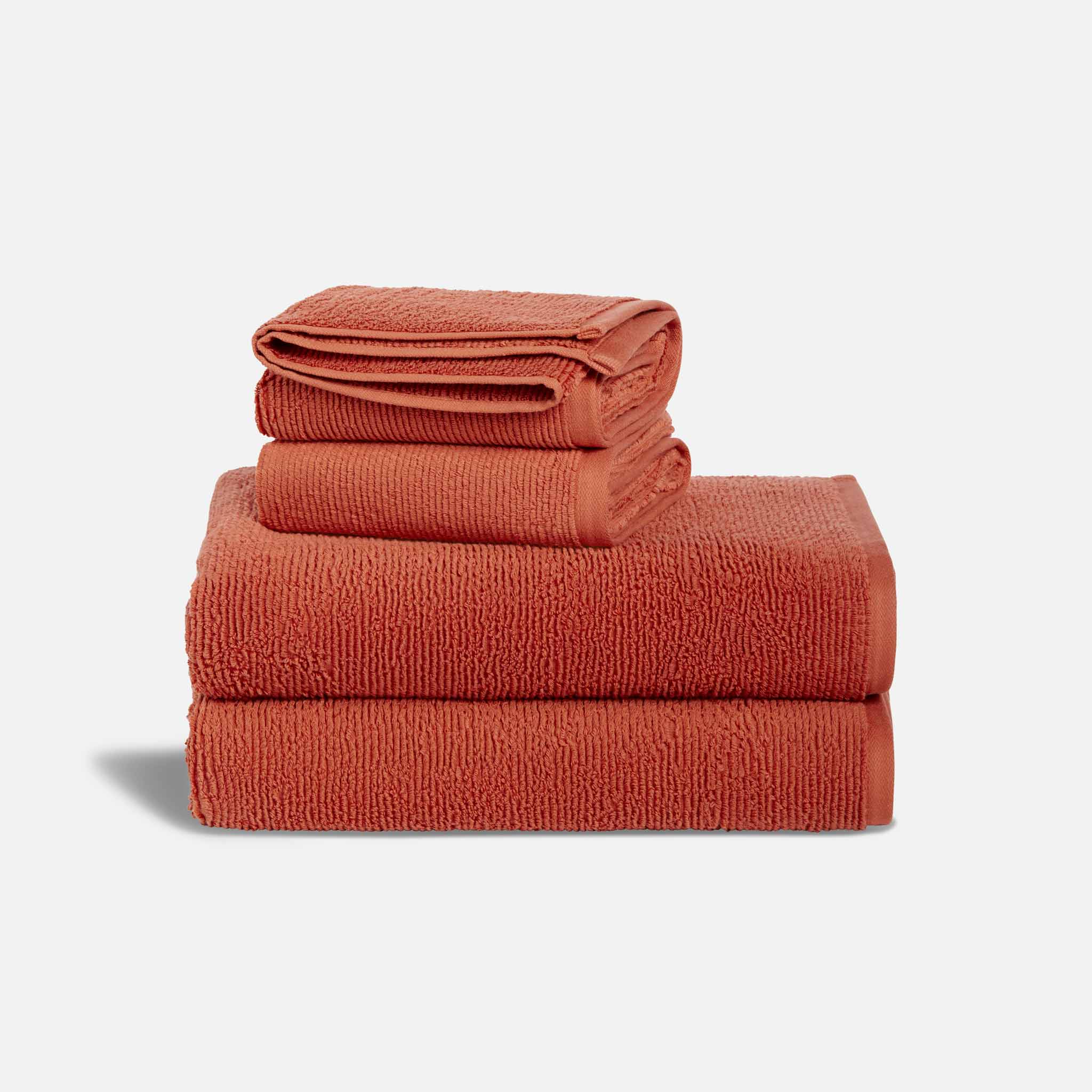 Organic Ribbed Bath Towel Bundle