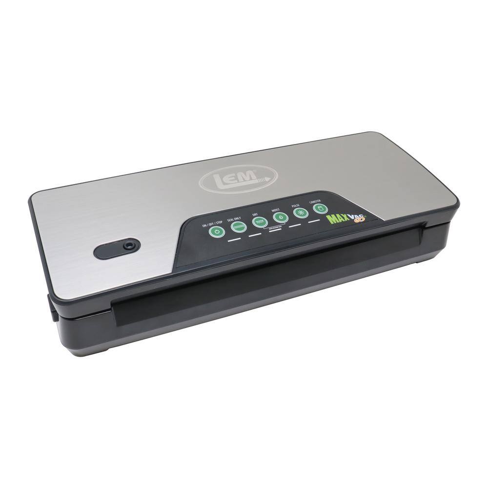 LEM MaxVac Go Stainless Steel Cordless Food Vacuum Sealer with Rechargeable Li-Ion Battery 1721