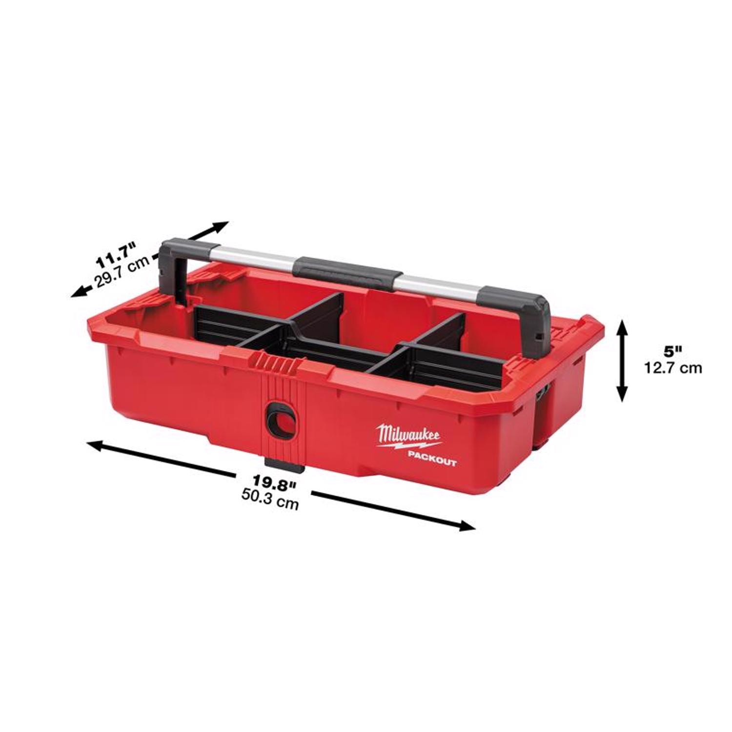 MW Packout 11.7 in. W X 5 in. H Garage Organizer Tool Tray Metal/Plastic 6 compartments Red