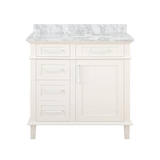 Home Decorators Collection Sonoma 36 in. W x 22 in. D x 34.50 in. H Bath Vanity in Off White with Carrara Marble Top Sonoma 36OW