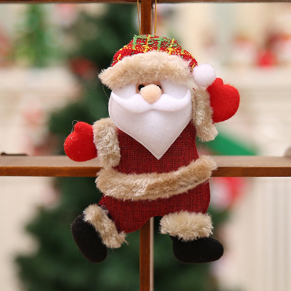 Christmas Tree Decorative Hanging Ornaments， 4 Pack Cute Santa Claus Snowman Elk Bear Plush Toy Christmas Tree Ornaments 2022， Christmas Tree Hanging