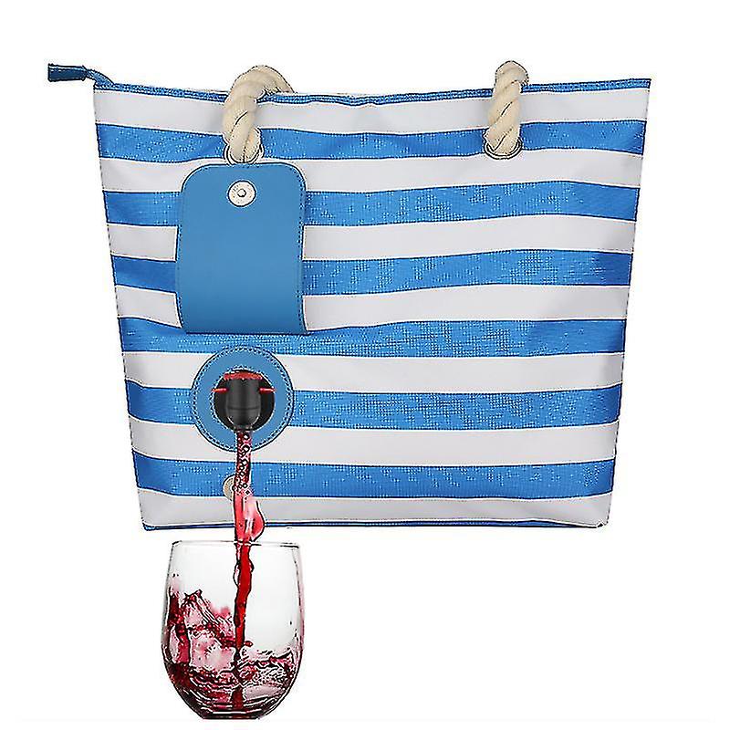 Portable Beach Red Wine Bag Canvas Handbag With Hidden Dispenser Insulated Wine Bag Hand-held Picnic Wine Bag