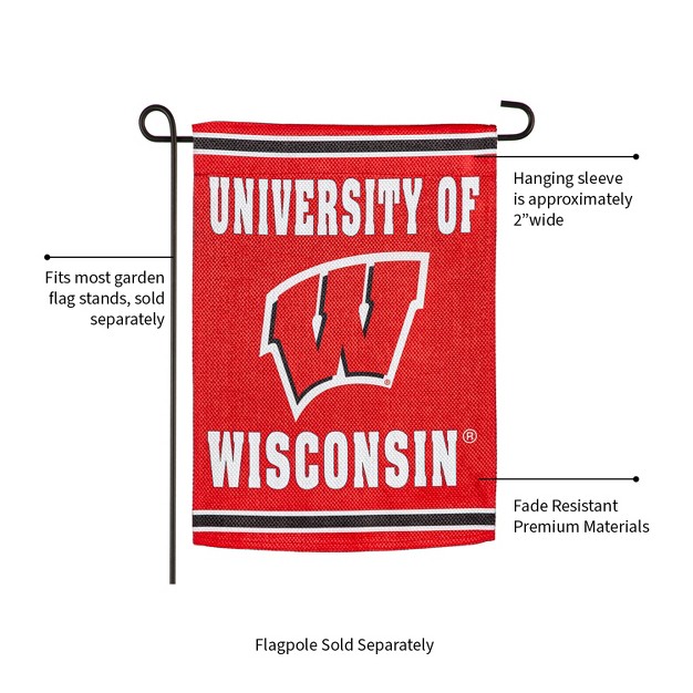 Embossed Suede Flag Gdn Size University Of Wisconsin madison