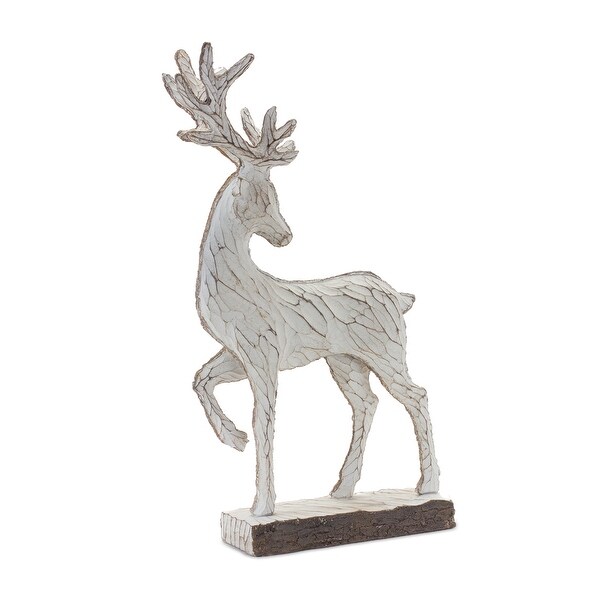 Carved Deer Décor (Set of 2)