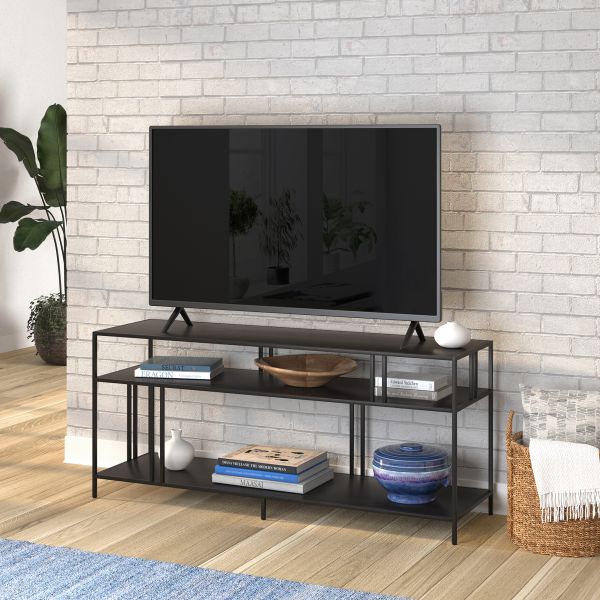 Cortland Rectangular TV Stand with Metal Shelves for TV's up to 60