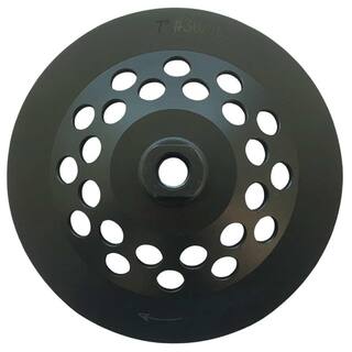 EDiamondTools 7 in. High Performance Aggressive Diamond Grinding Wheel #3040 Grit Arrow Segment 58 in.-11 Threaded Arbor AWP0710A5_THD