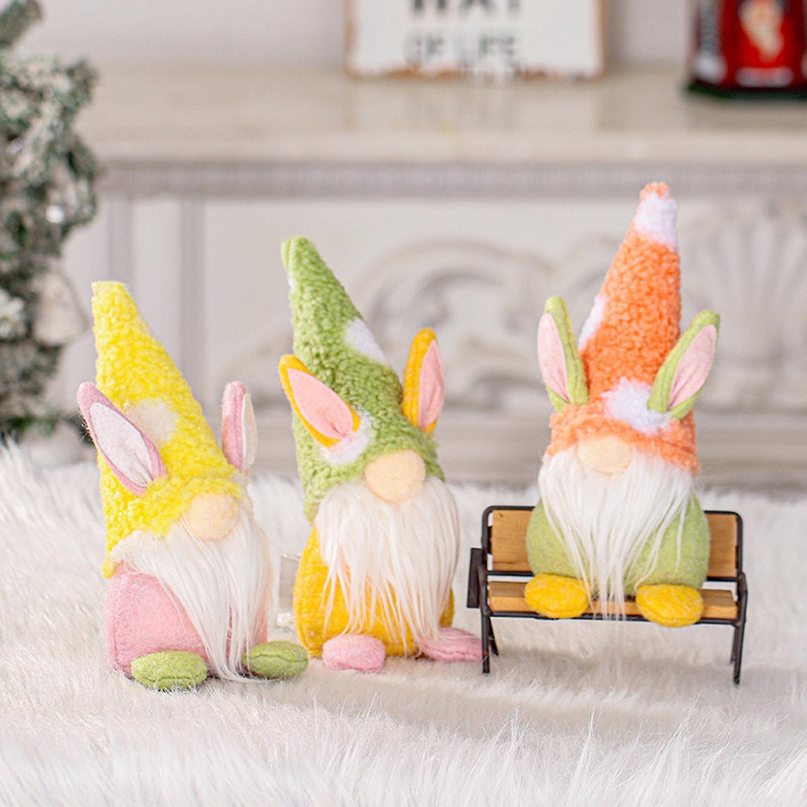 1pcs Handmade Gnome Faceless Plush Doll For Kids Women Men Easter Decoration Ornament Gift Yellow No.262021