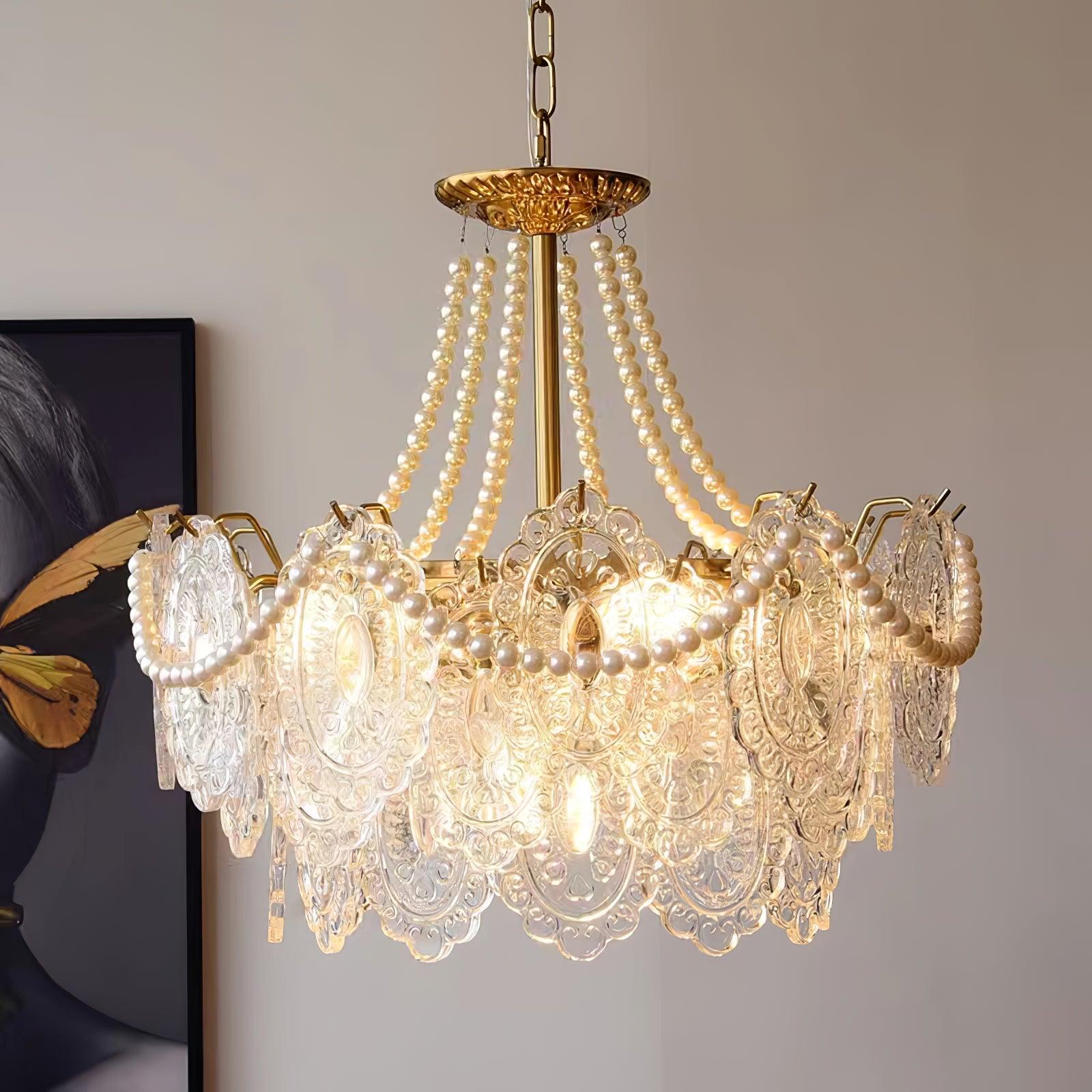 Pearls Glass Chandelier