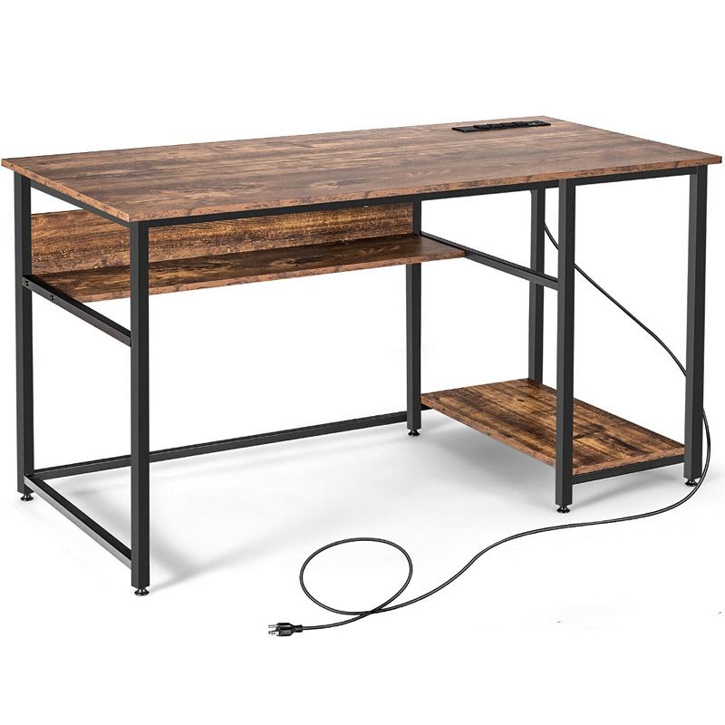 Computer Desk with Power Outlets and USB Ports for Home and Office