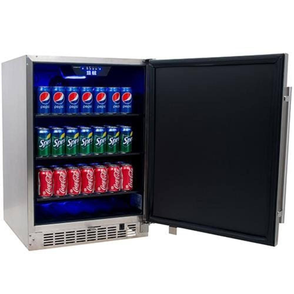 EdgeStar 142 Can 24 in. Built-In Outdoor Solid Stainless Steel Door Beverage Cooler CBR1501SSOD