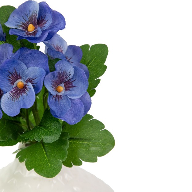 Blue Pansy Artificial Silk Floral Bouquet