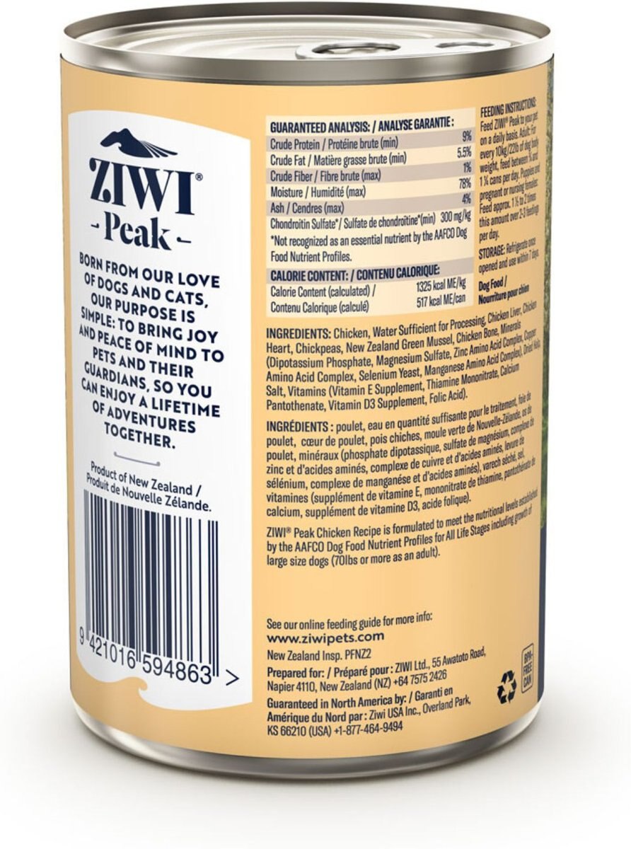 Ziwi Peak Chicken Recipe Canned Dog Food