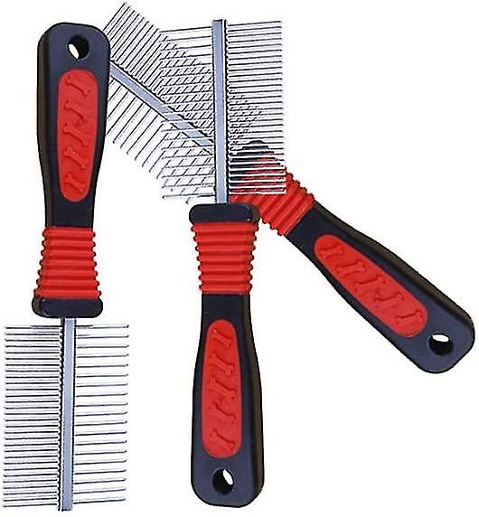 Dog Ging Comb 3 Pack， Double Sided H Removal Brush For Cats And Dogs， Metal Brush， Smoothing Brush For Short And Hed Dogs