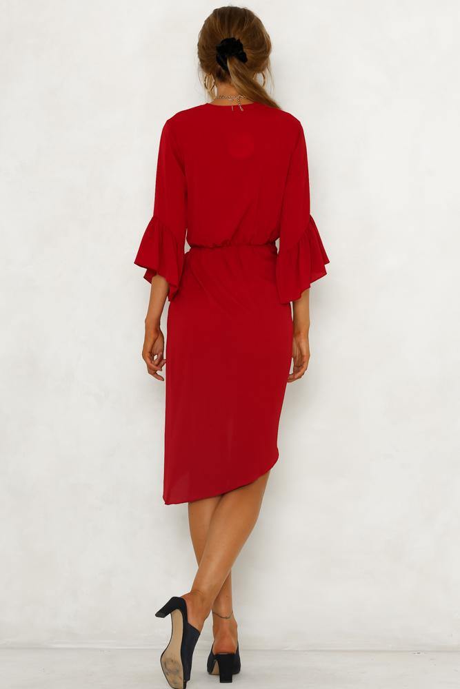 Heart Of The City Midi Dress Red