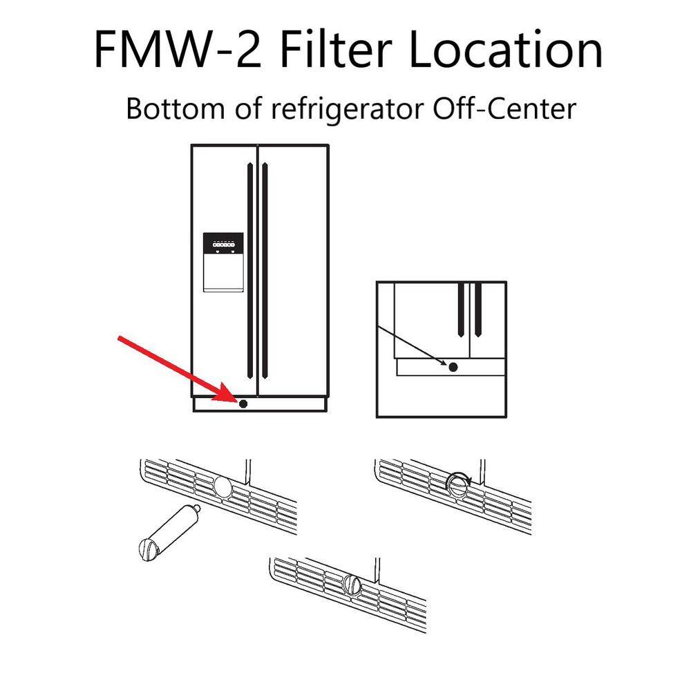 HDX FMW-2 Premium Refrigerator Water Filter Replacement Fits Whirlpool Filter 5 (2-Pack) 107031