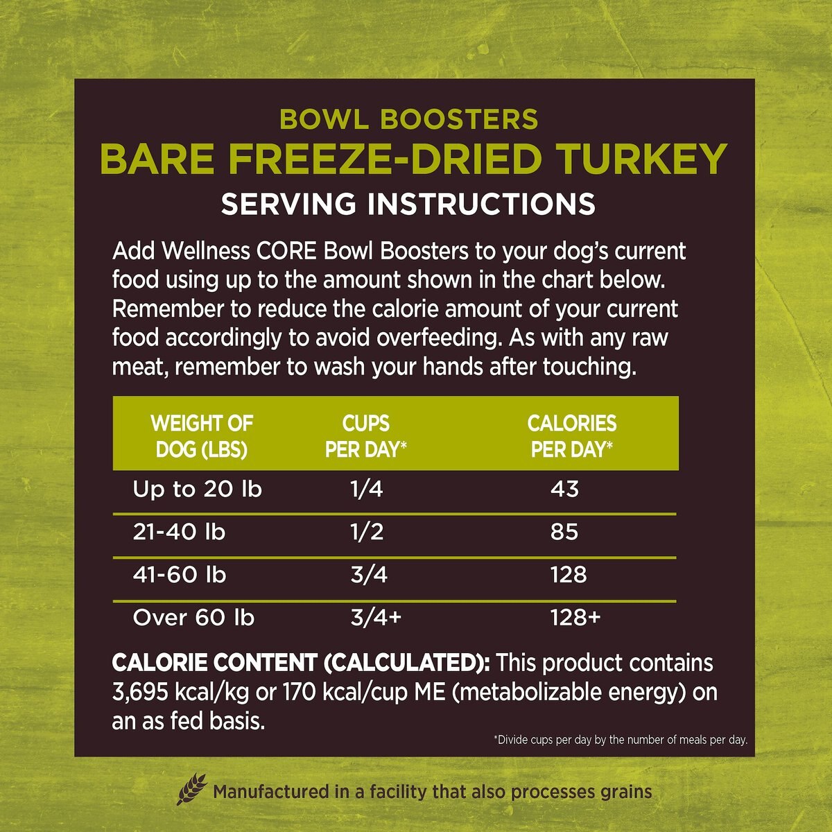 Wellness CORE Bowl Boosters Bare Turkey Freeze-Dried Dog Food Mixer or Topper