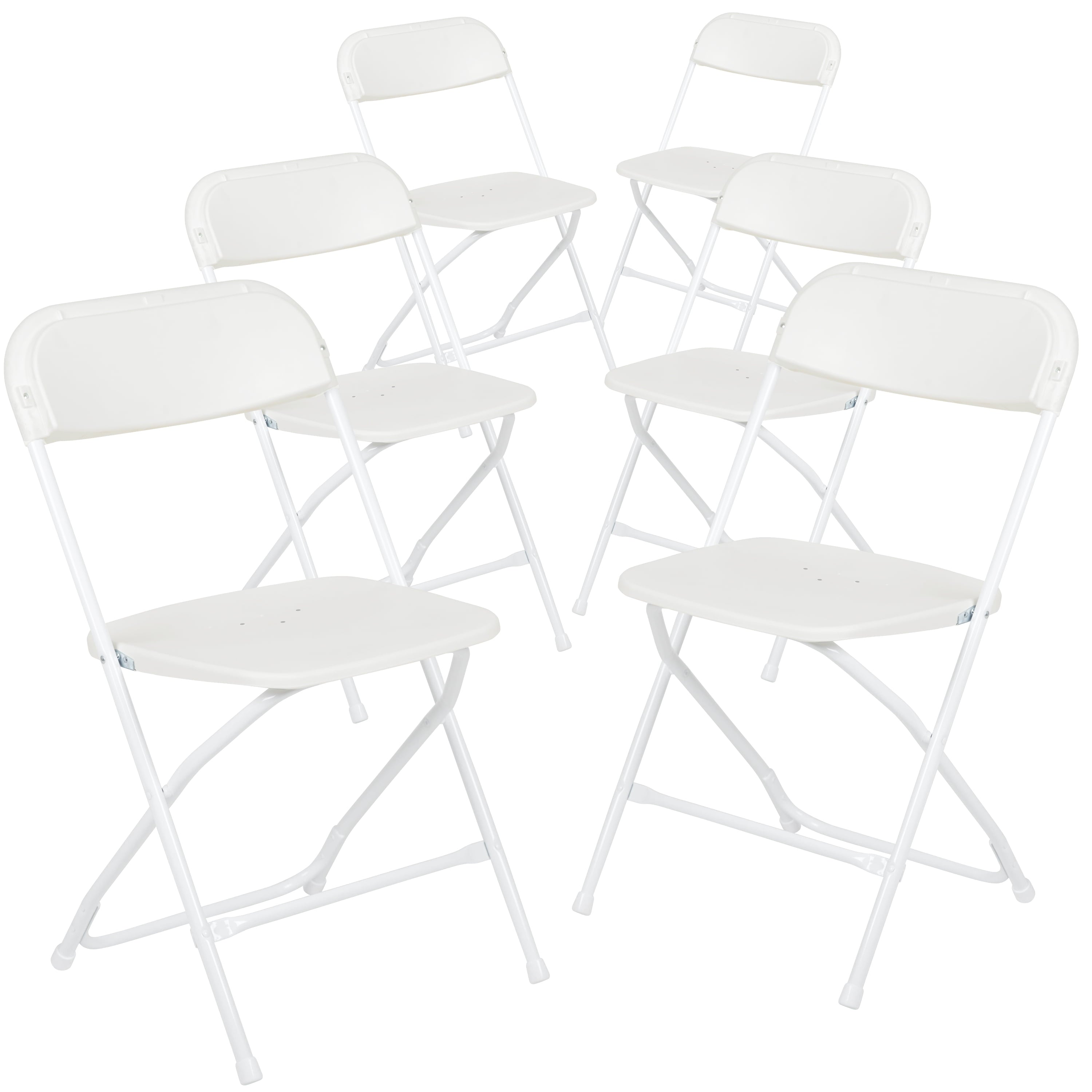 Flash Furniture Hercules™ Series Plastic Folding Chair - White - 6 Pack 650LB Weight Capacity Comfortable Event Chair-Lightweight Folding Chair