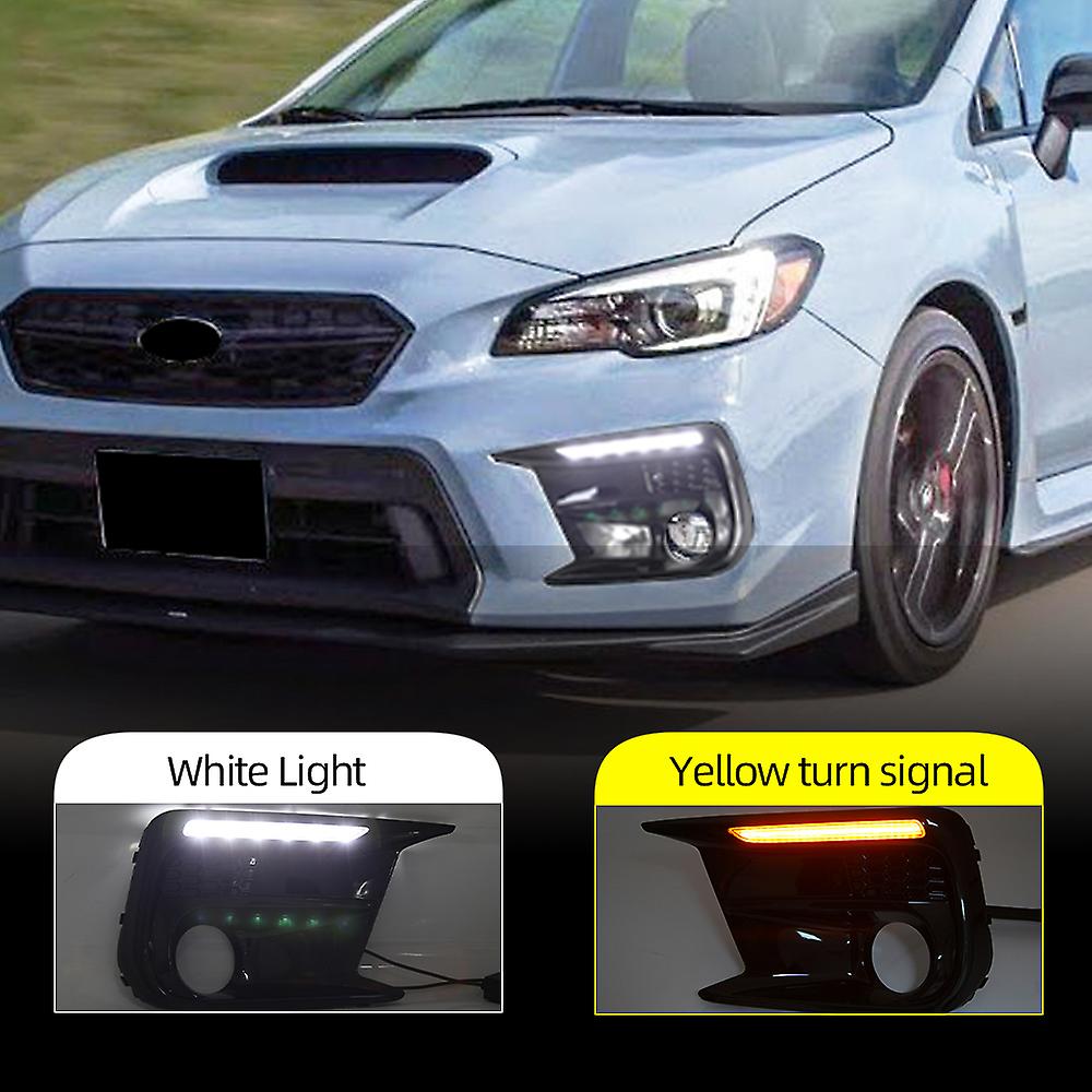 Born Pretty  2pcs Sequential Turn Signal Fog Lamp Bezel Car Led Drl Daytime Running Light For Subaru Wrx Sti 2018 2019 2020 2021