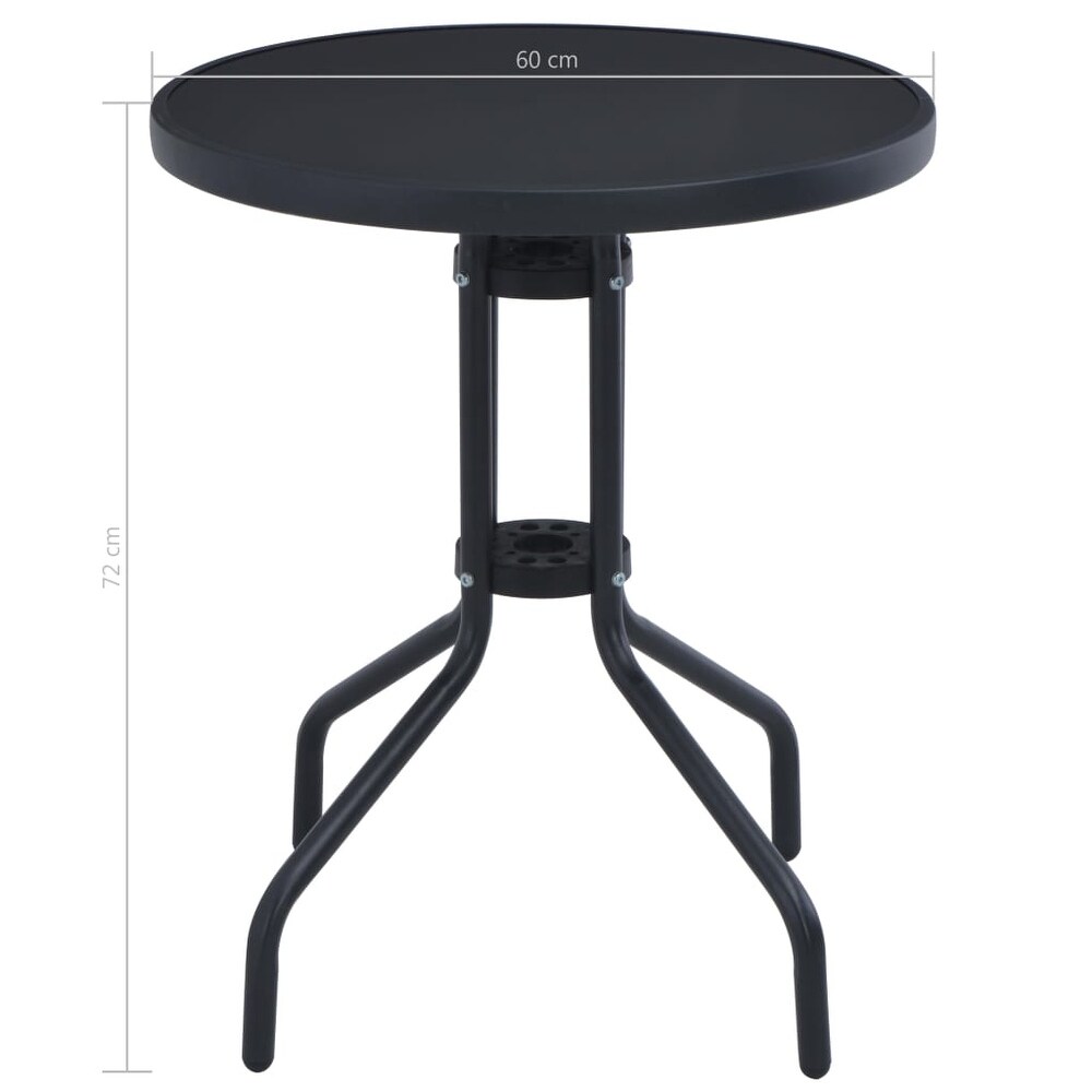 vidaXL Patio Table Black 23.6\