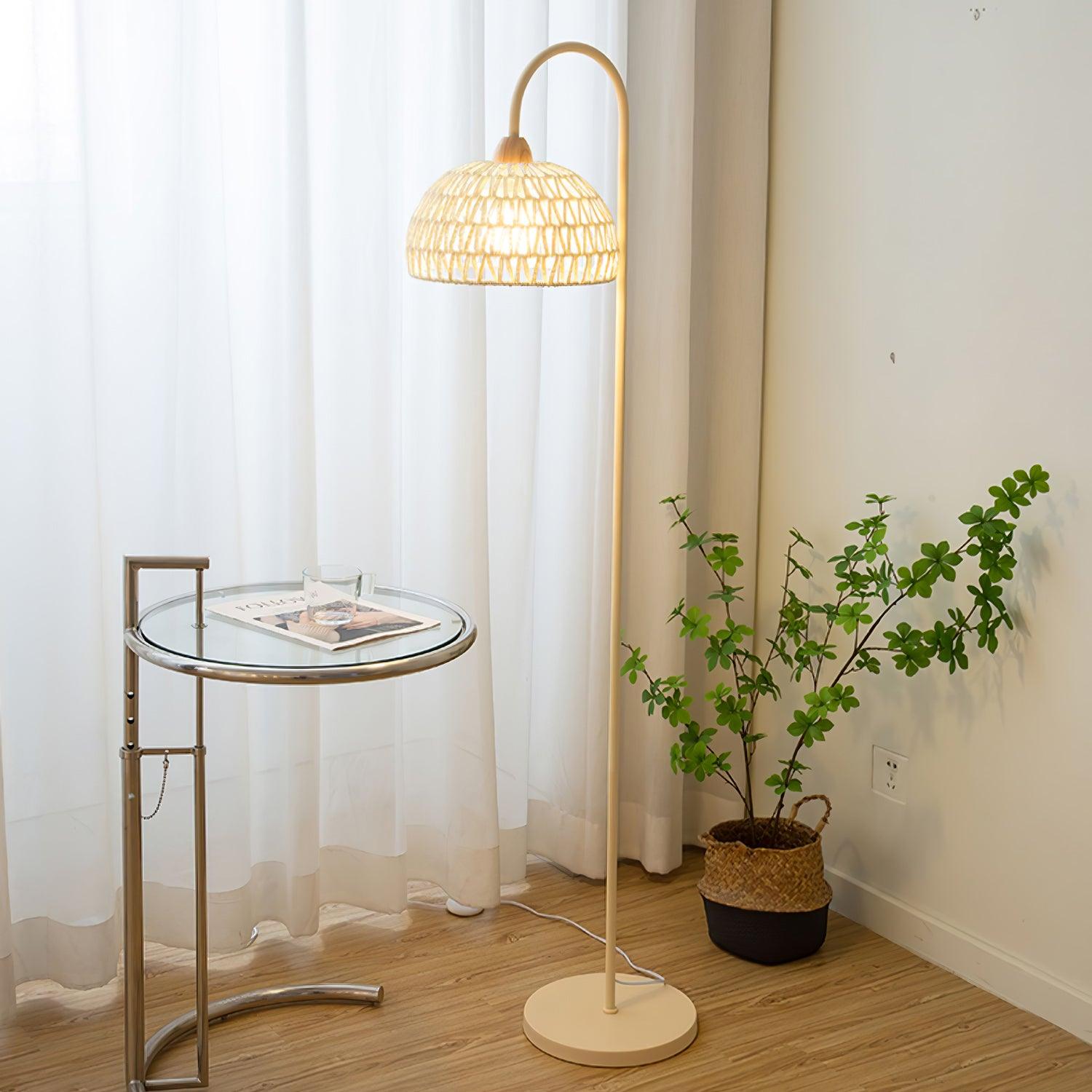 Rattan Arch Floor Lamp